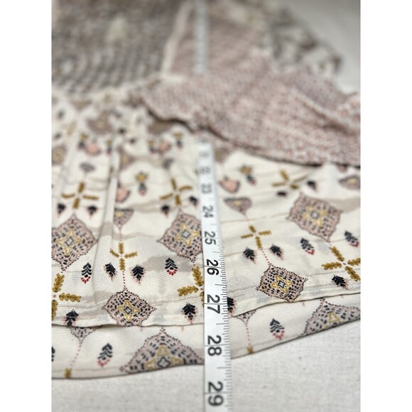 Style & Co Mixed Print Women’s XL Peasant Top Tassels Boho Lined Prairie Shirt - Picture 7 of 9